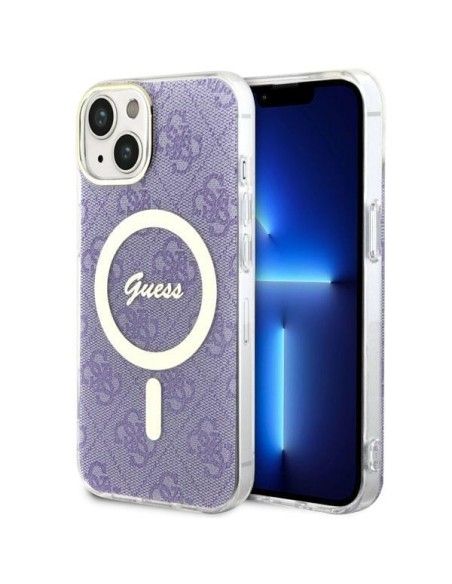 Guess 4G MagSafe dėklas iPhone 14 - violetinis Guess 4G MagSafe dėklas iPhone 14 - violetinis