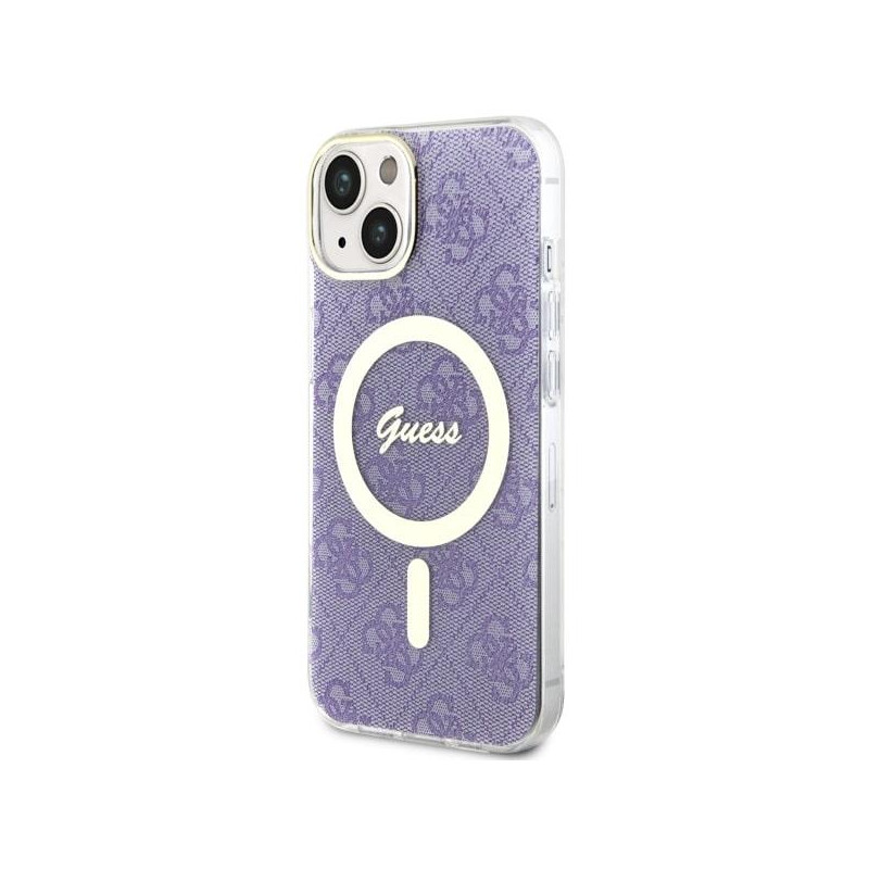 Guess 4G MagSafe dėklas iPhone 14 - violetinis