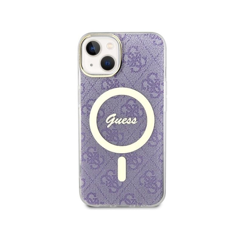 Guess 4G MagSafe dėklas iPhone 14 - violetinis