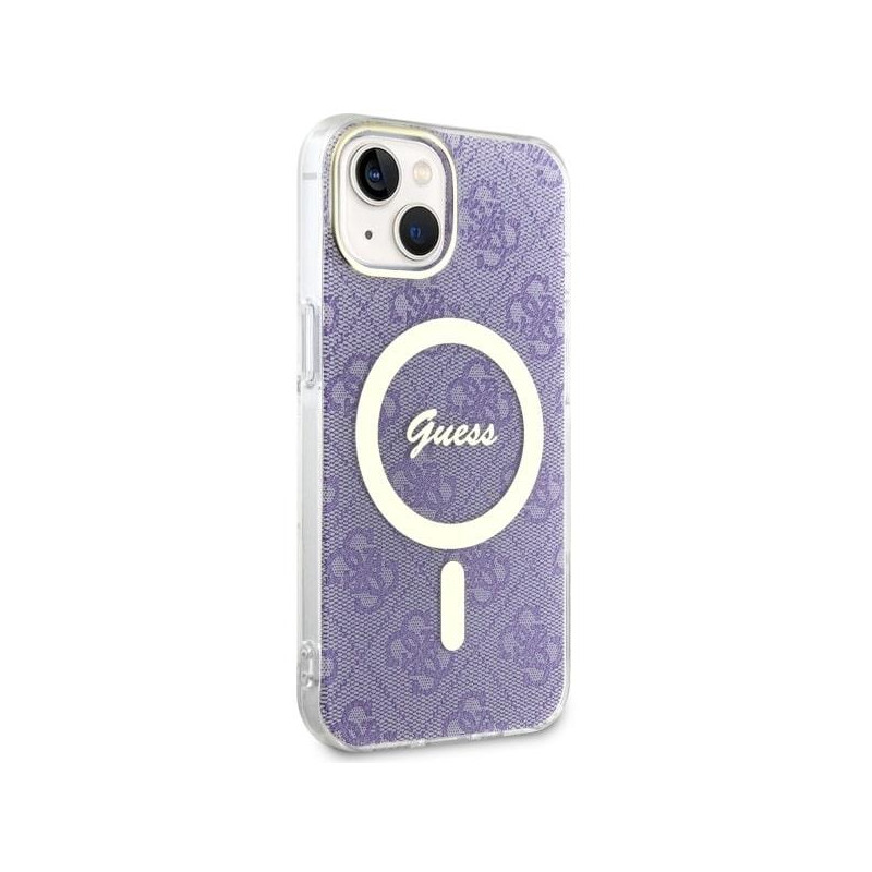 Guess 4G MagSafe dėklas iPhone 14 - violetinis