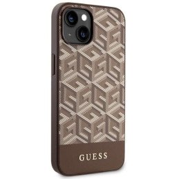 Guess GCube Stripes MagSafe dėklas iPhone 14 - rudas