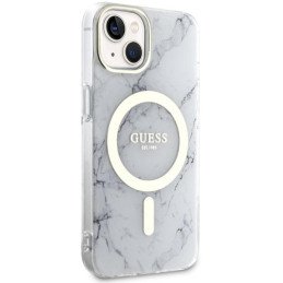 Guess Marble MagSafe dėklas iPhone 14 - baltas