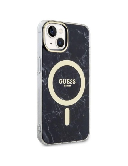 Guess Marble MagSafe dėklas iPhone 14 - juodas Guess Marble MagSafe dėklas iPhone 14 - juodas