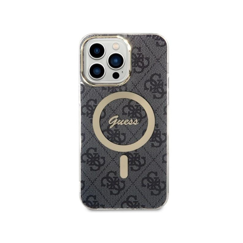Guess 4G MagSafe dėklas iPhone 14 Pro Max - juodas