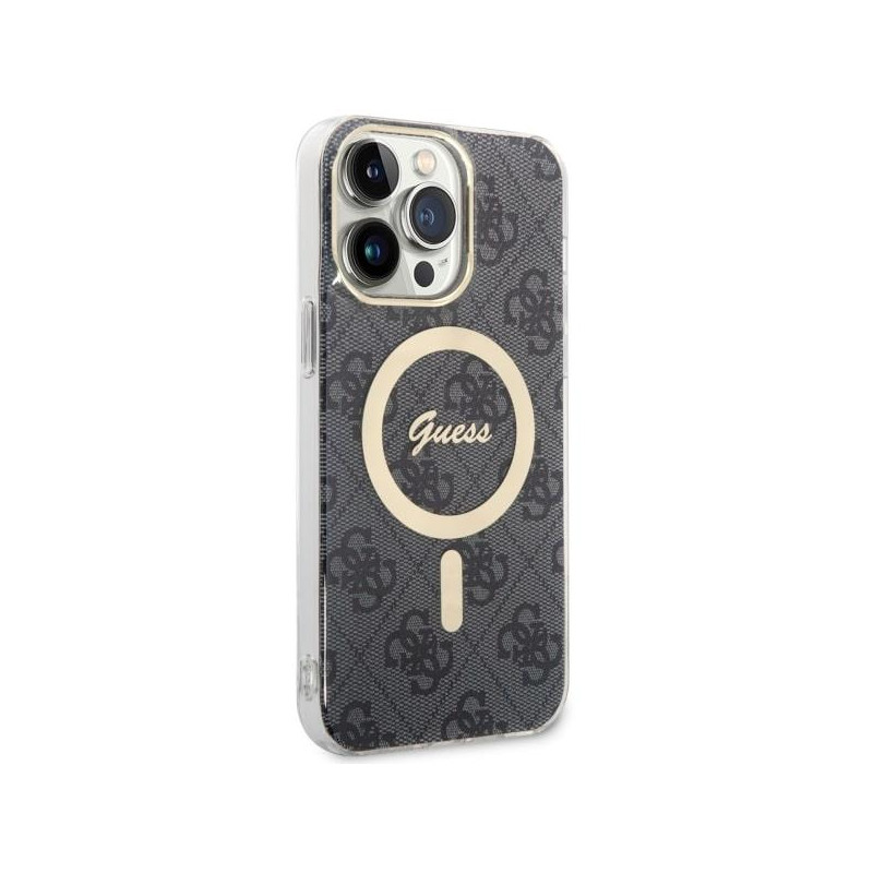 Guess 4G MagSafe dėklas iPhone 14 Pro Max - juodas