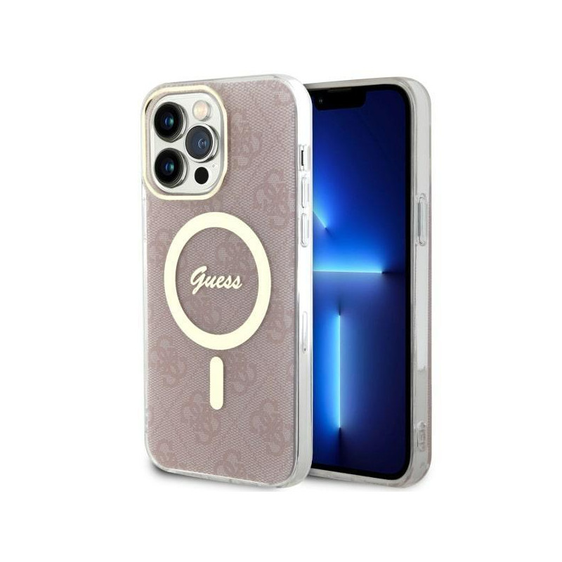 Guess 4G MagSafe dėklas iPhone 14 Pro Max - rožinis Guess 4G MagSafe dėklas iPhone 14 Pro Max - rožinis