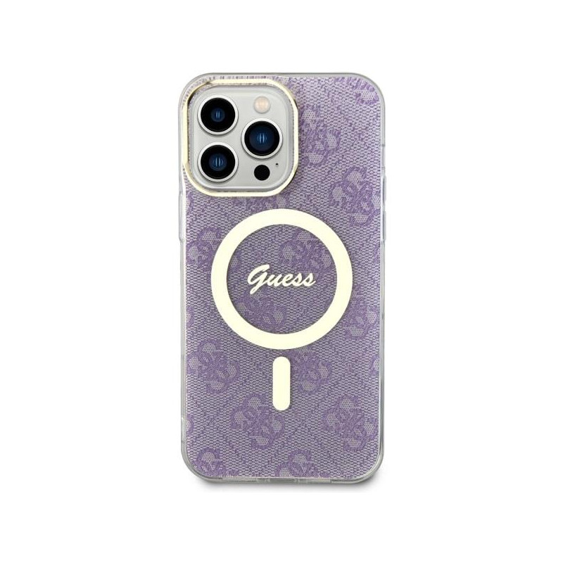Guess 4G MagSafe dėklas, skirtas iPhone 14 Pro Max - violetinė