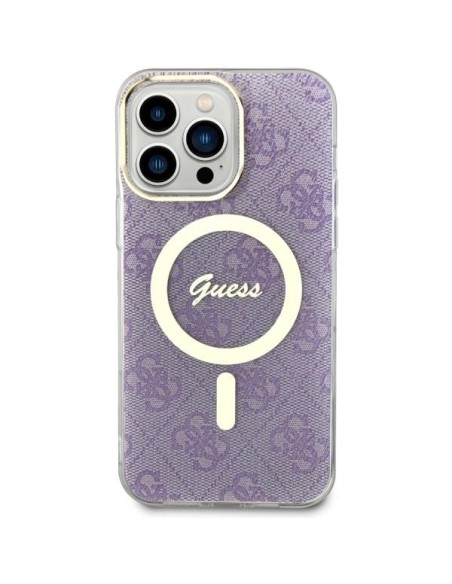 Guess 4G MagSafe dėklas, skirtas iPhone 14 Pro Max - violetinė Guess 4G MagSafe dėklas, skirtas iPhone 14 Pro Max - violetinė