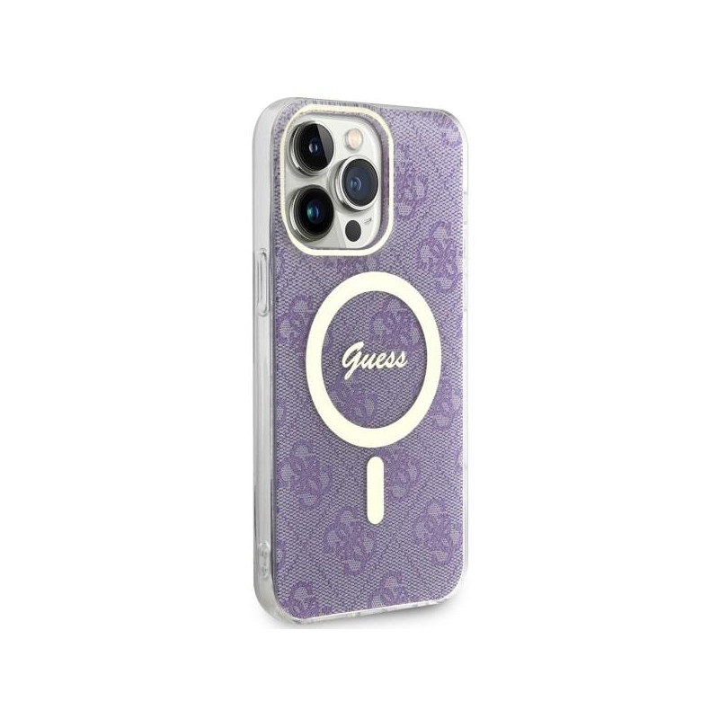Guess 4G MagSafe dėklas, skirtas iPhone 14 Pro Max - violetinė
