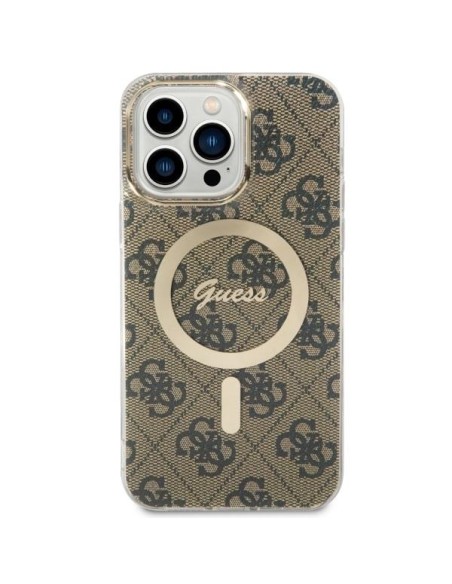 Guess 4G MagSafe dėklas iPhone 14 Pro Max - rudas Guess 4G MagSafe dėklas iPhone 14 Pro Max - rudas