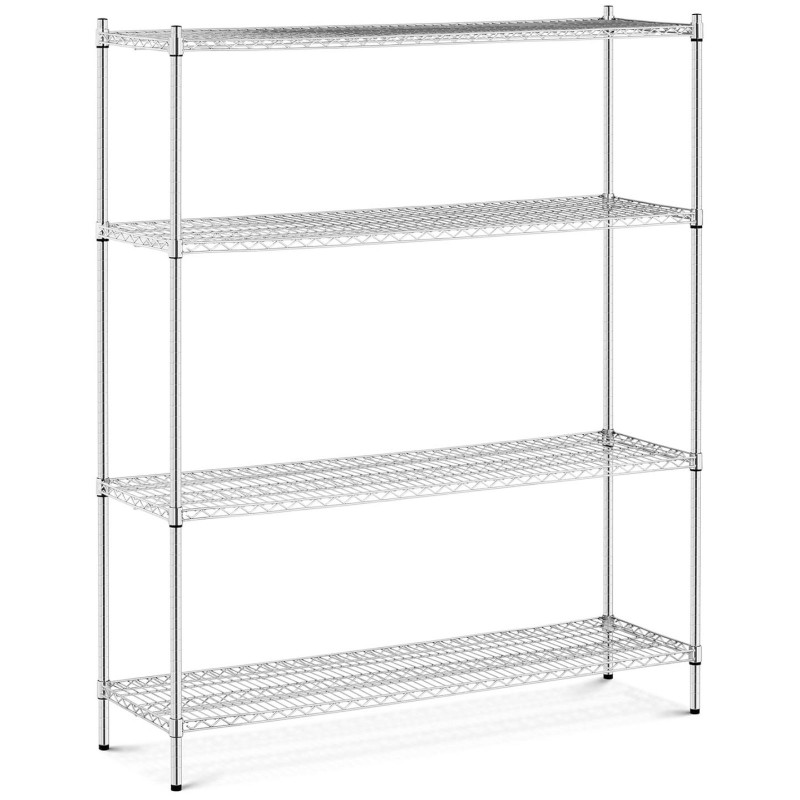 Chromuota laikymo lentyna su 4 vielinėmis lentynomis iki 1 t 1000 kg 150x45x180 cm