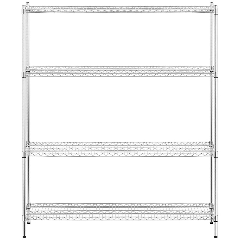 Chromuota laikymo lentyna su 4 vielinėmis lentynomis iki 1 t 1000 kg 150x45x180 cm