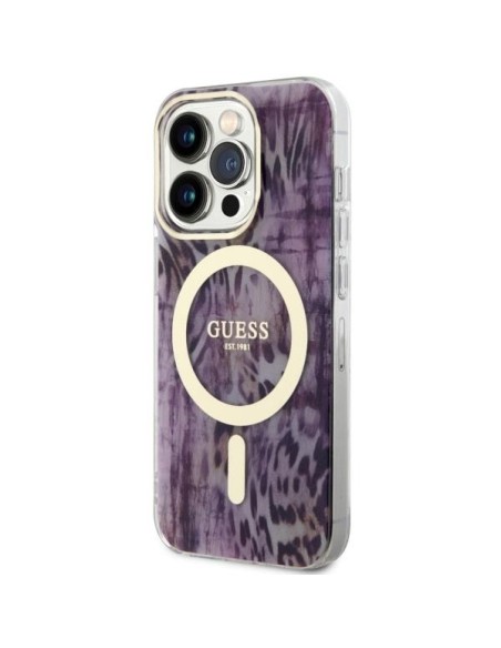 Guess Leopard MagSafe dėklas iPhone 14 Pro Max - rožinis Guess Leopard MagSafe dėklas iPhone 14 Pro Max - rožinis