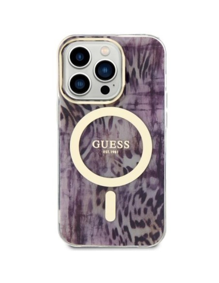 Guess Leopard MagSafe dėklas iPhone 14 Pro Max - rožinis Guess Leopard MagSafe dėklas iPhone 14 Pro Max - rožinis