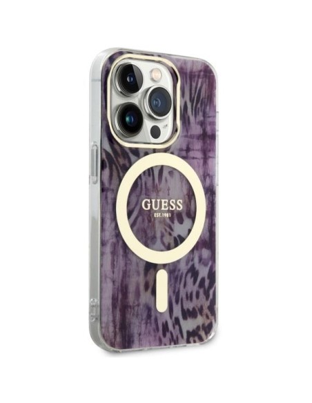 Guess Leopard MagSafe dėklas iPhone 14 Pro Max - rožinis Guess Leopard MagSafe dėklas iPhone 14 Pro Max - rožinis