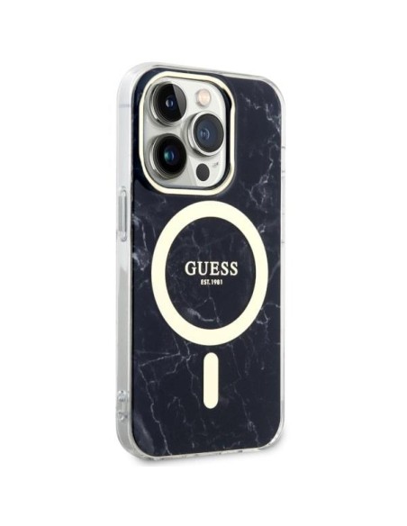 Guess Marble MagSafe dėklas, skirtas iPhone 14 Pro Max - juodas Guess Marble MagSafe dėklas, skirtas iPhone 14 Pro Max - juodas