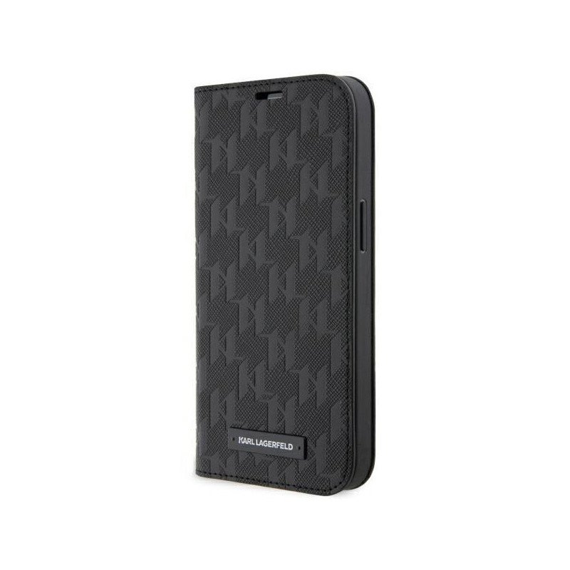 Karl Lagerfeld Saffiano Monogram dėklas iPhone 14 Pro - juodas Karl Lagerfeld Saffiano Monogram dėklas iPhone 14 Pro - juodas