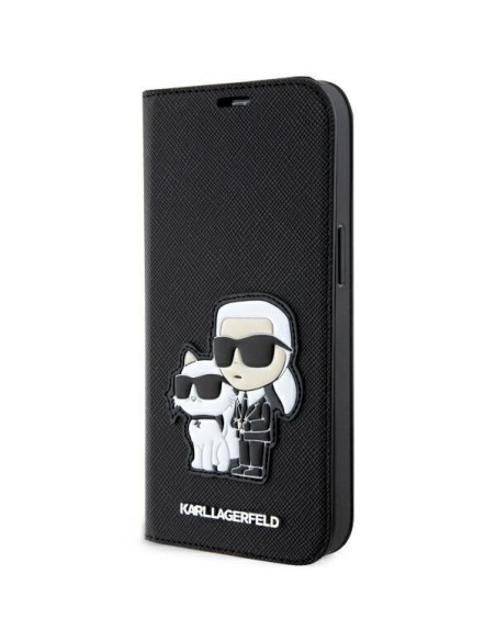 Karl Lagerfeld Saffiano Karl&Choupette dėklas iPhone 14 Pro - juodas Karl Lagerfeld Saffiano Karl&Choupette dėklas iPhone 14 Pro - juodas