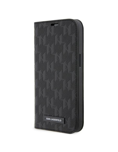 Karl Lagerfeld Saffiano Monogram dėklas iPhone 14 - juodas Karl Lagerfeld Saffiano Monogram dėklas iPhone 14 - juodas