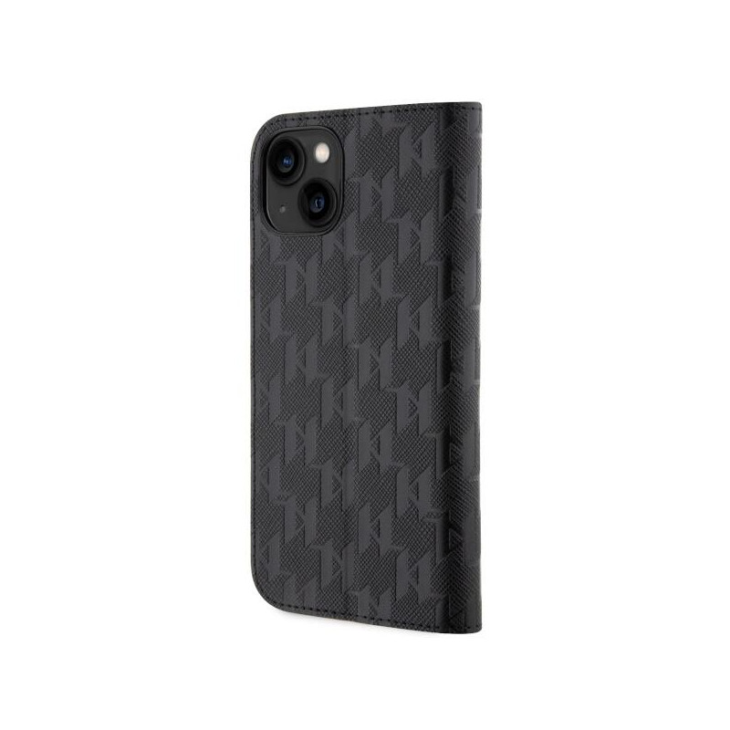 Karl Lagerfeld Saffiano Monogram dėklas iPhone 14 - juodas