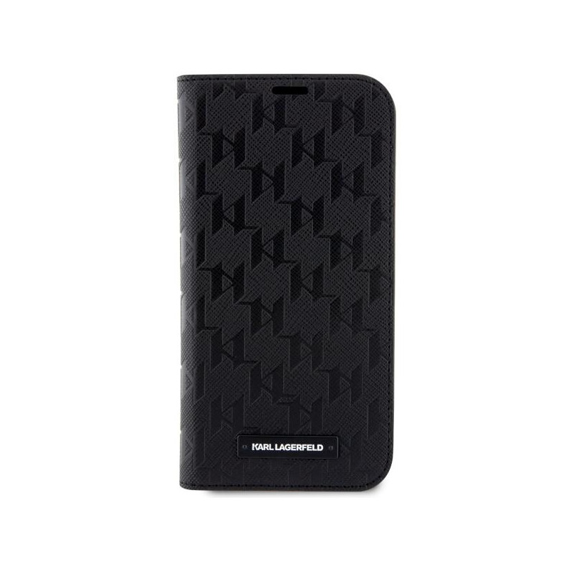 Karl Lagerfeld Saffiano Monogram dėklas iPhone 14 - juodas