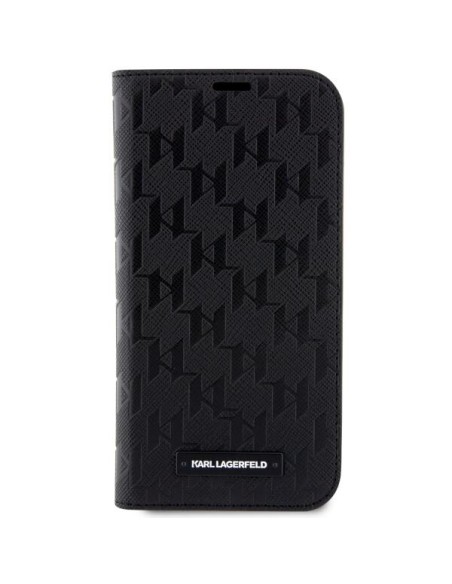 Karl Lagerfeld Saffiano Monogram dėklas iPhone 14 - juodas Karl Lagerfeld Saffiano Monogram dėklas iPhone 14 - juodas