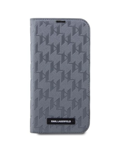 Karl Lagerfeld Saffiano Monogram dėklas, skirtas iPhone 14 Pro Max - sidabrinis Karl Lagerfeld Saffiano Monogram dėklas, skirtas iPhone 14 Pro Max - sidabrinis