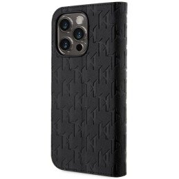 Karl Lagerfeld Saffiano Monogram dėklas iPhone 14 Pro Max - juodas