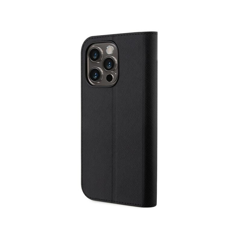Karl Lagerfeld Saffiano Karl&Choupette dėklas iPhone 14 Pro Max - juodas