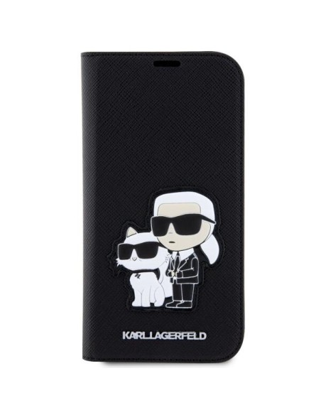 Karl Lagerfeld Saffiano Karl&Choupette dėklas iPhone 14 Pro Max - juodas Karl Lagerfeld Saffiano Karl&Choupette dėklas iPhone 14 Pro Max - juodas