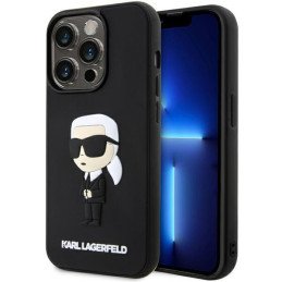 Karl Lagerfeld Rubber Ikonik 3D dėklas iPhone 14 Pro - juodas