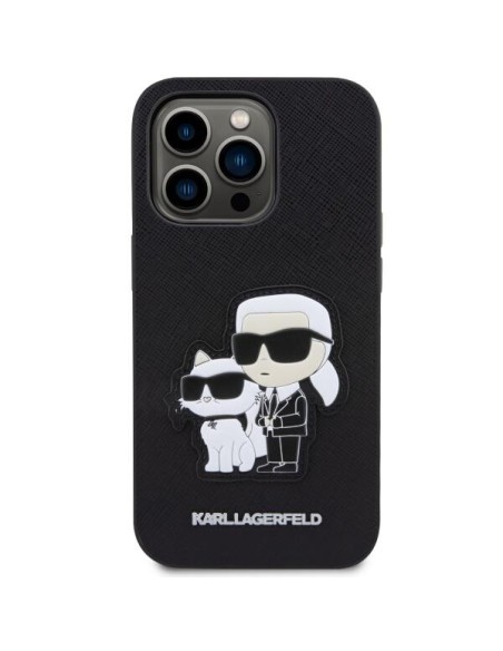 Karl Lagerfeld Saffiano Karl&Choupette dėklas iPhone 14 Pro - juodas Karl Lagerfeld Saffiano Karl&Choupette dėklas iPhone 14 Pro - juodas