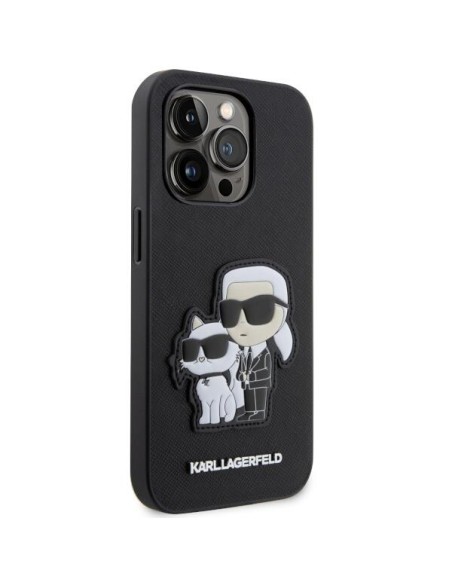 Karl Lagerfeld Saffiano Karl&Choupette dėklas iPhone 14 Pro - juodas Karl Lagerfeld Saffiano Karl&Choupette dėklas iPhone 14 Pro - juodas