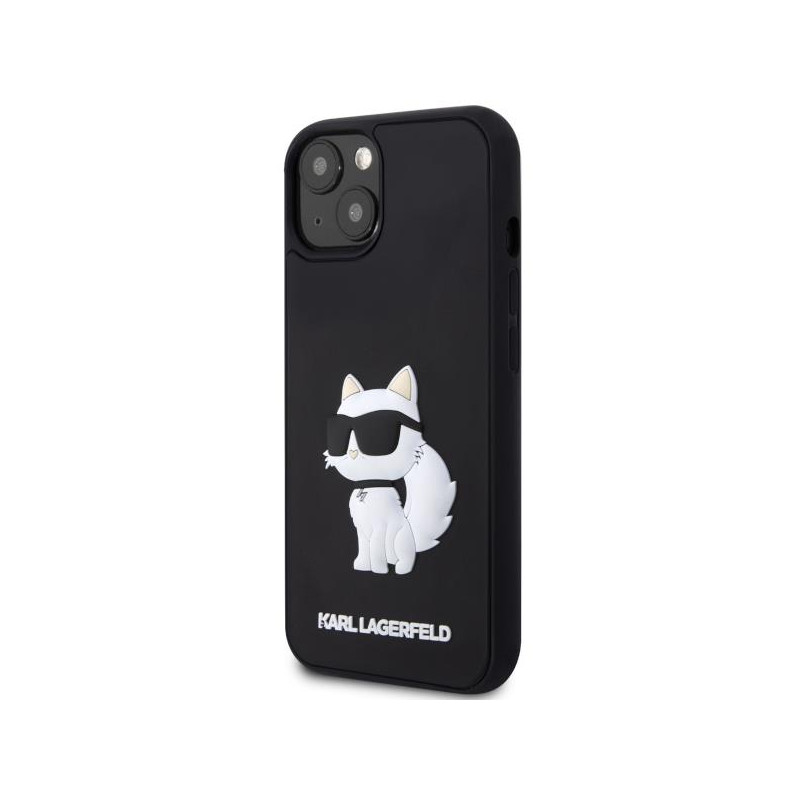 Karl Lagerfeld Rubber Choupette 3D dėklas iPhone 14 - juodas