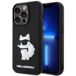 Karl Lagerfeld Rubber Choupette 3D dėklas iPhone 14 Pro Max - juodas