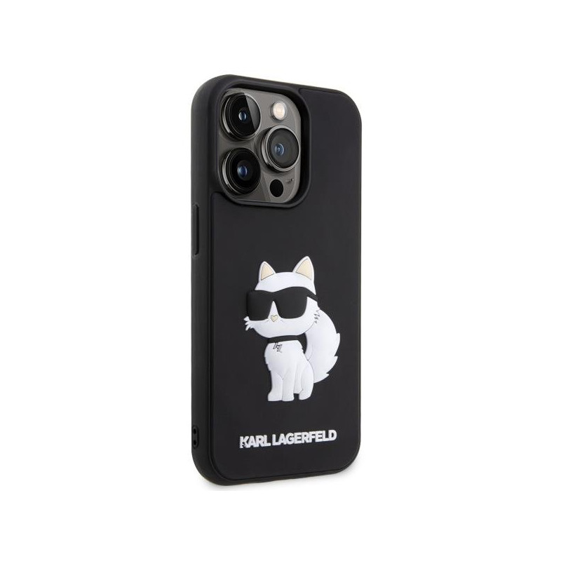 Karl Lagerfeld Rubber Choupette 3D dėklas iPhone 14 Pro Max - juodas