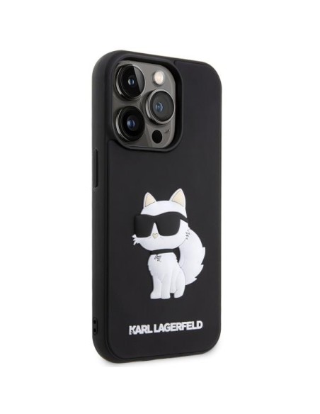 Karl Lagerfeld Rubber Choupette 3D dėklas iPhone 14 Pro Max - juodas Karl Lagerfeld Rubber Choupette 3D dėklas iPhone 14 Pro Max - juodas