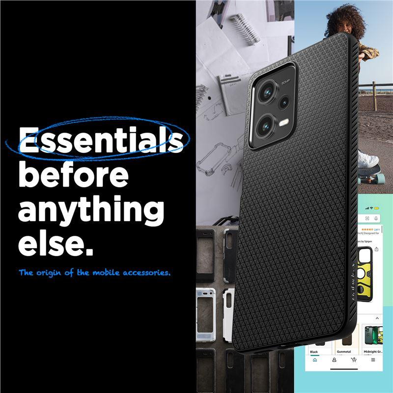 Spigen Liquid Air dėklas, skirtas Xiaomi Redmi Note 12 Pro 5G / Poco X5 Pro 5G - matinė juoda