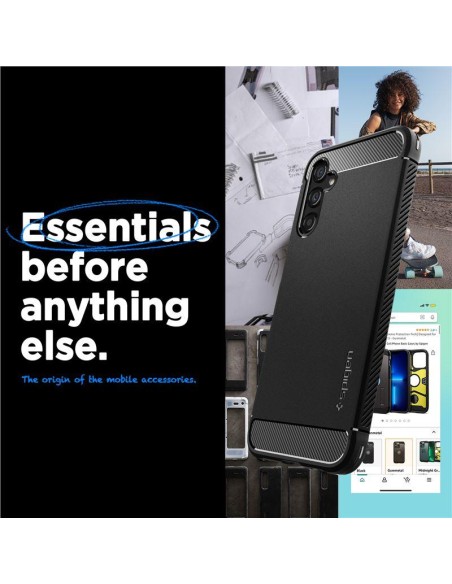 Spigen Rugged Armor dėklas, skirtas Samsung Galaxy A14 4G / LTE - matinė juoda Spigen Rugged Armor dėklas, skirtas Samsung Galaxy A14 4G / LTE - matinė juoda