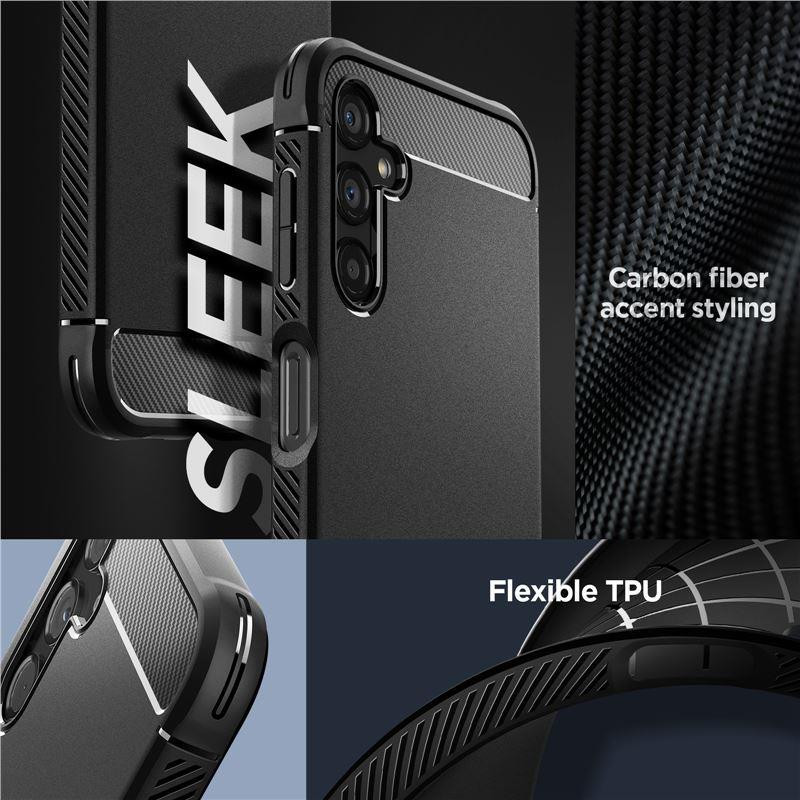 Spigen Rugged Armor dėklas, skirtas Samsung Galaxy A14 4G / LTE - matinė juoda