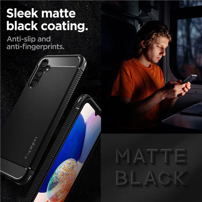 Spigen Rugged Armor dėklas, skirtas Samsung Galaxy A14 4G / LTE - matinė juoda