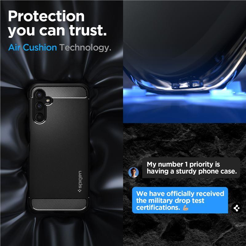 Spigen Rugged Armor dėklas, skirtas Samsung Galaxy A14 4G / LTE - matinė juoda
