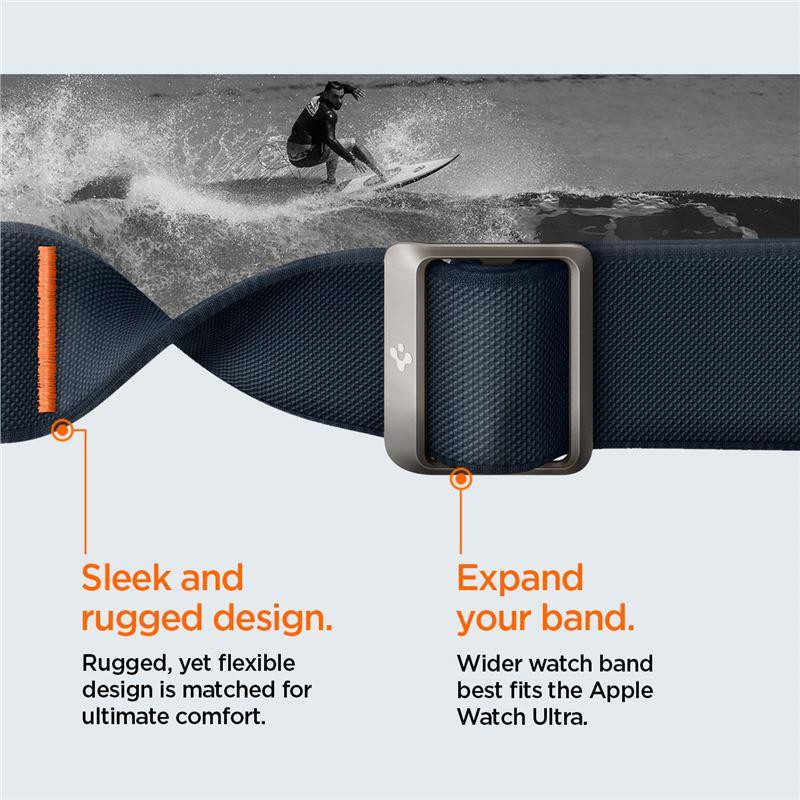 „Spigen Fit Lite Ultra“ dirželis, skirtas Apple Watch 4/ 5/ 6/ 7/ 8/ 9/ SE/ Ultra (42/ 44/ 45/ 49 mm) – tamsiai mėlynas