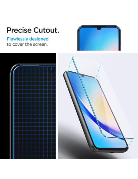 Spigen Glas.tR Plonas grūdintas stiklas Samsung Galaxy A34 5G - 2 vnt. Spigen Glas.tR Plonas grūdintas stiklas Samsung Galaxy A34 5G - 2 vnt.