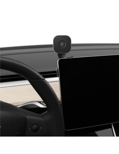 Spigen OneTap ITT90W automobilinis laikiklis su MagSafe įkrovikliu, skirtas Tesla Model 3/ Y/ X/ S – juodas