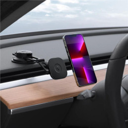 Spigen OneTap ITS35-3 magnetinis laikiklis su MagSafe kabinai ir automobilio langui - juodas