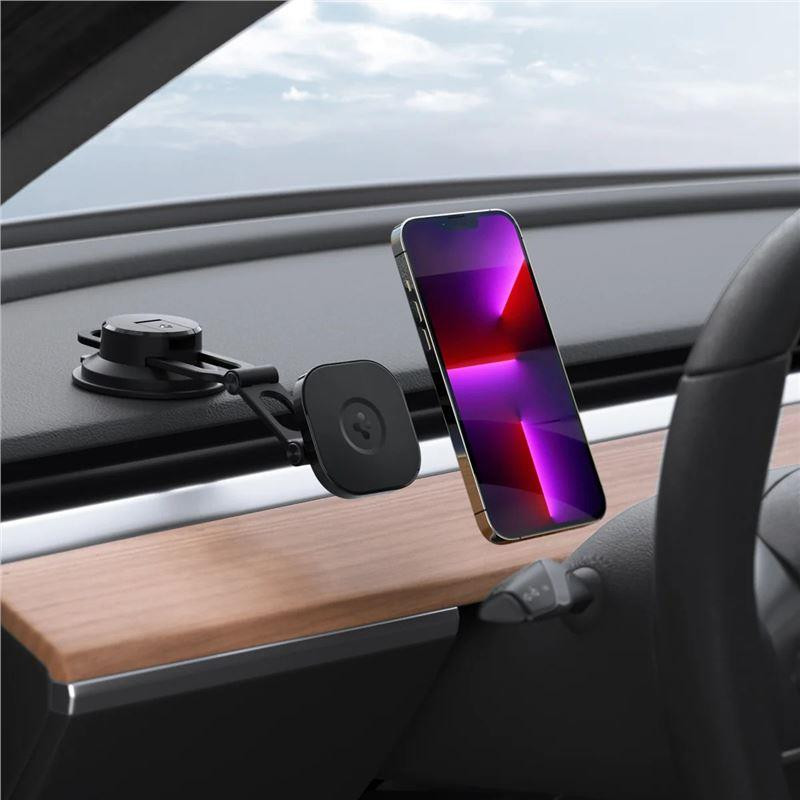 Spigen OneTap ITS35-3 magnetinis laikiklis su MagSafe kabinai ir automobilio langui - juodas