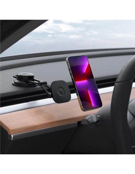 Spigen OneTap ITS35-3 magnetinis laikiklis su MagSafe kabinai ir automobilio langui - juodas Spigen OneTap ITS35-3 magnetinis laikiklis su MagSafe kabinai ir automobilio langui - juodas