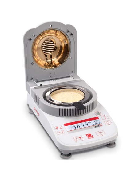Laboratorinis tikslus halogeninis drėgmės analizatorius LCD 160C 90g / 0,001g - OHAUS MB27 Laboratorinis tikslus halogeninis drėgmės analizatorius LCD 160C 90g / 0,001g - OHAUS MB27
