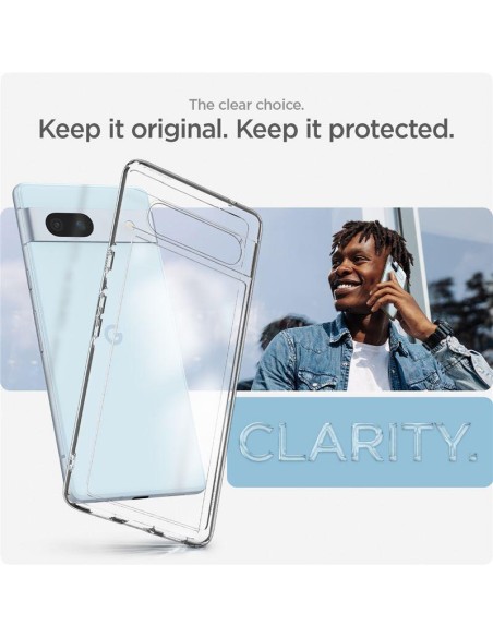 Spigen Ultra Hybrid dėklas, skirtas Google Pixel 7A – skaidrus Spigen Ultra Hybrid dėklas, skirtas Google Pixel 7A – skaidrus